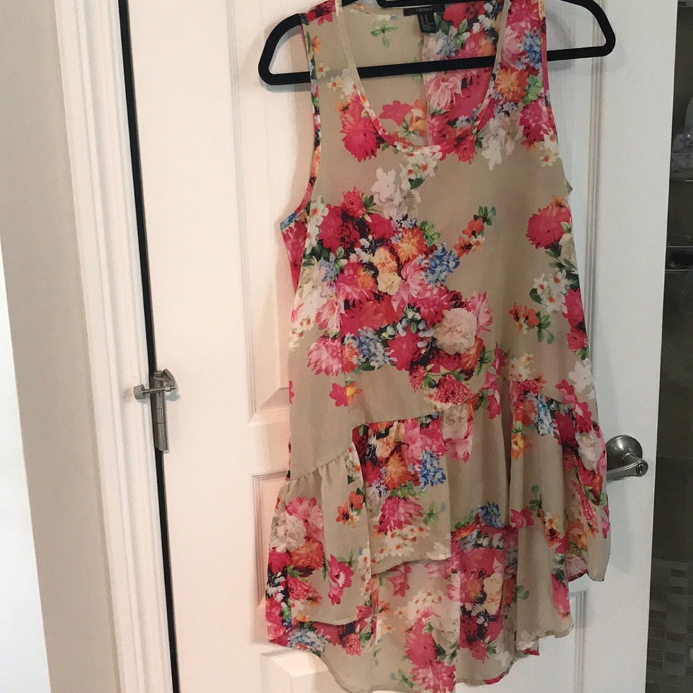 Forever 21 high low tank floral
